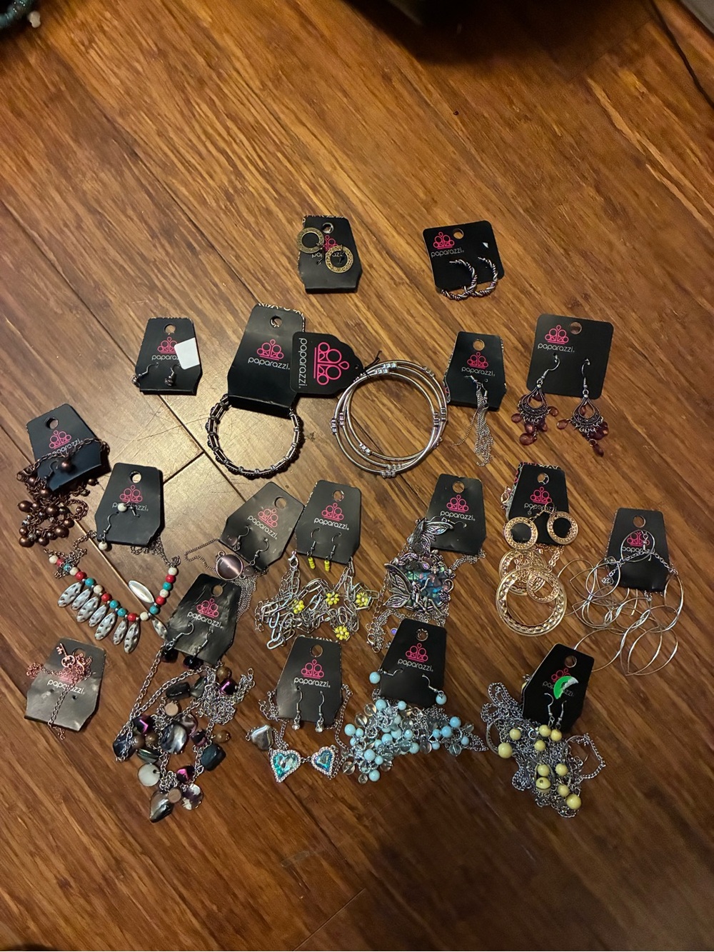 paparazzi Mixed Turquoise, Gold, Silver and Multicolor jewelry lot of 19
